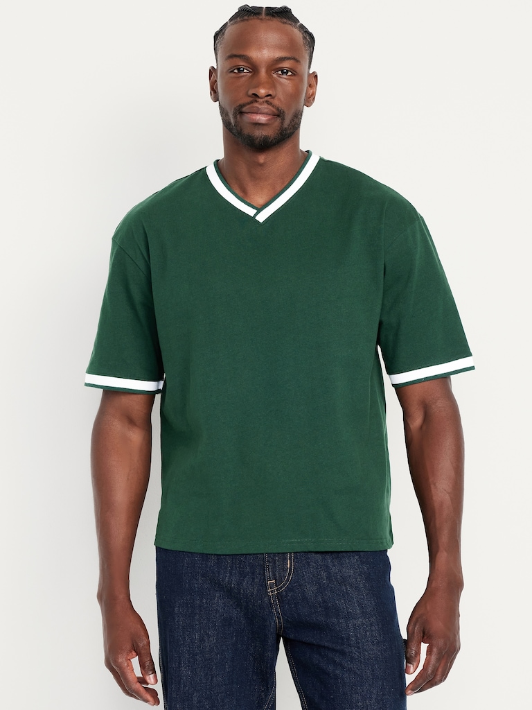 Heavyweight Cropped V-Neck T-Shirt