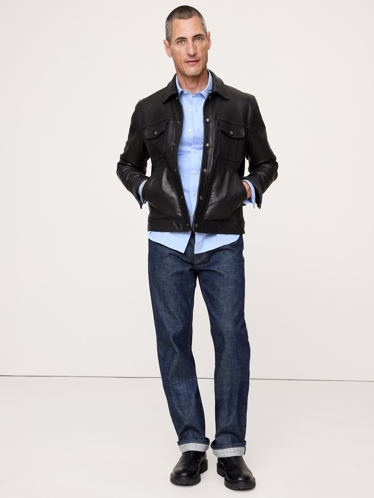 Standard-Fit Washed Cotton Poplin Shirt