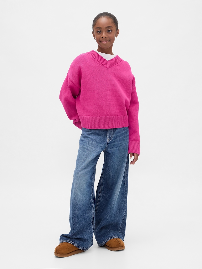 Kids Boxy V-Neck Sweater