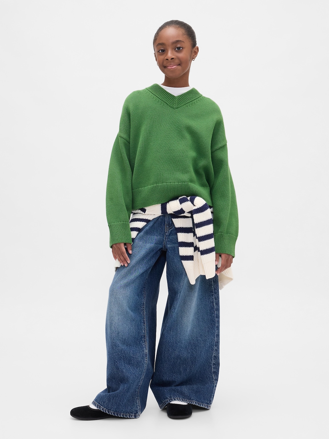 Kids Boxy V-Neck Sweater