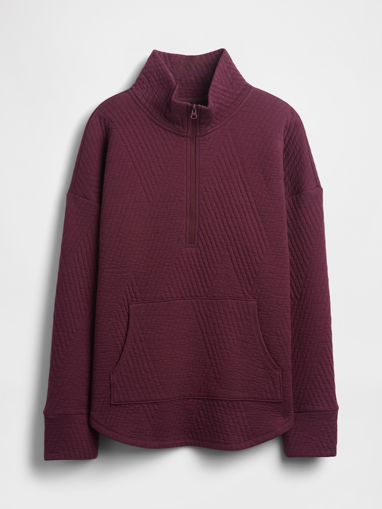 GapFit Quilted Jacquard Half-Zip Pullover