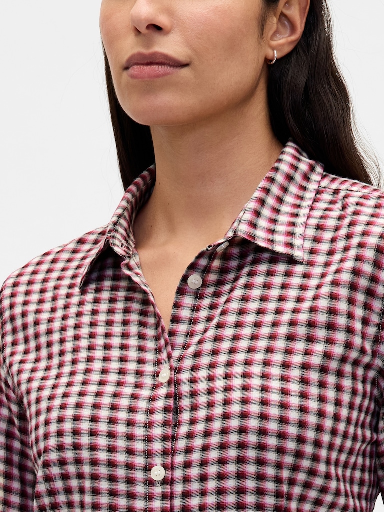 Flannel Fitted Plaid Shirt