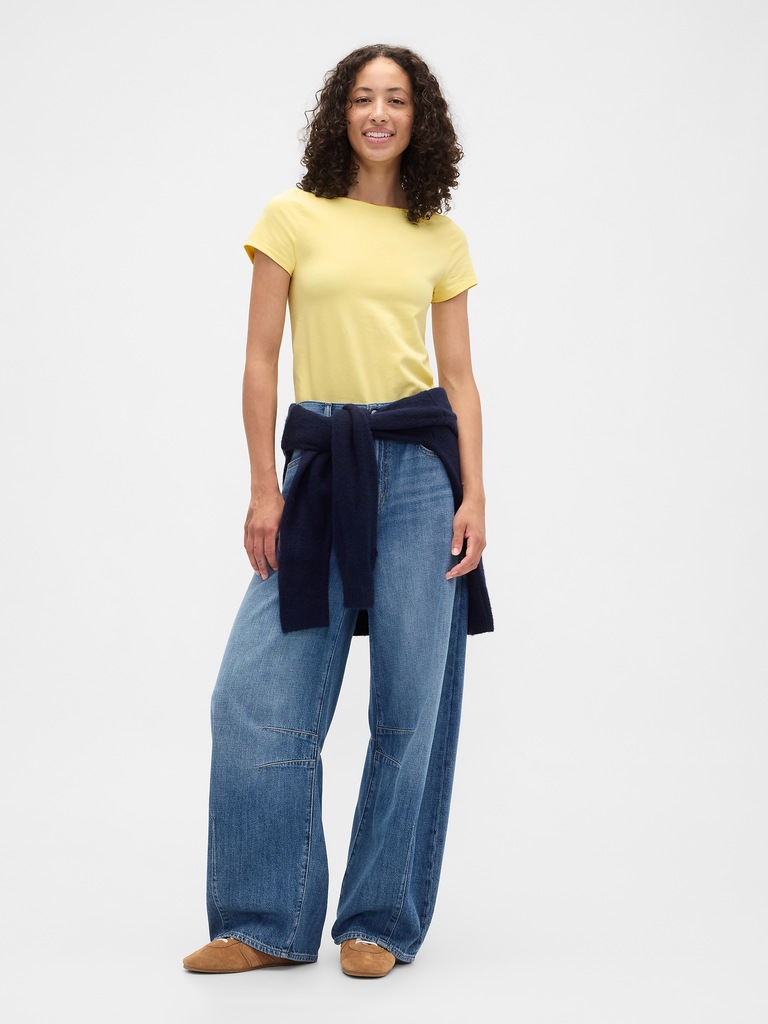 Boatneck Open-Back T-Shirt