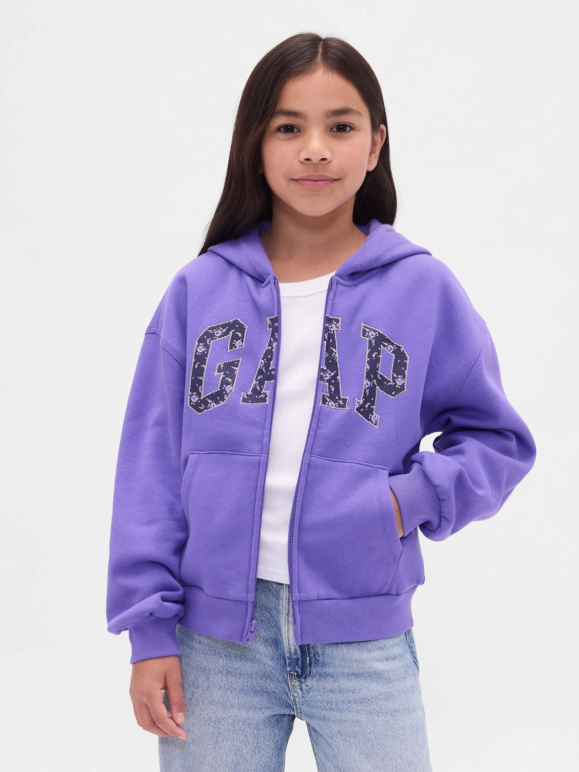 Kids VintageSoft Logo Zip Hoodie