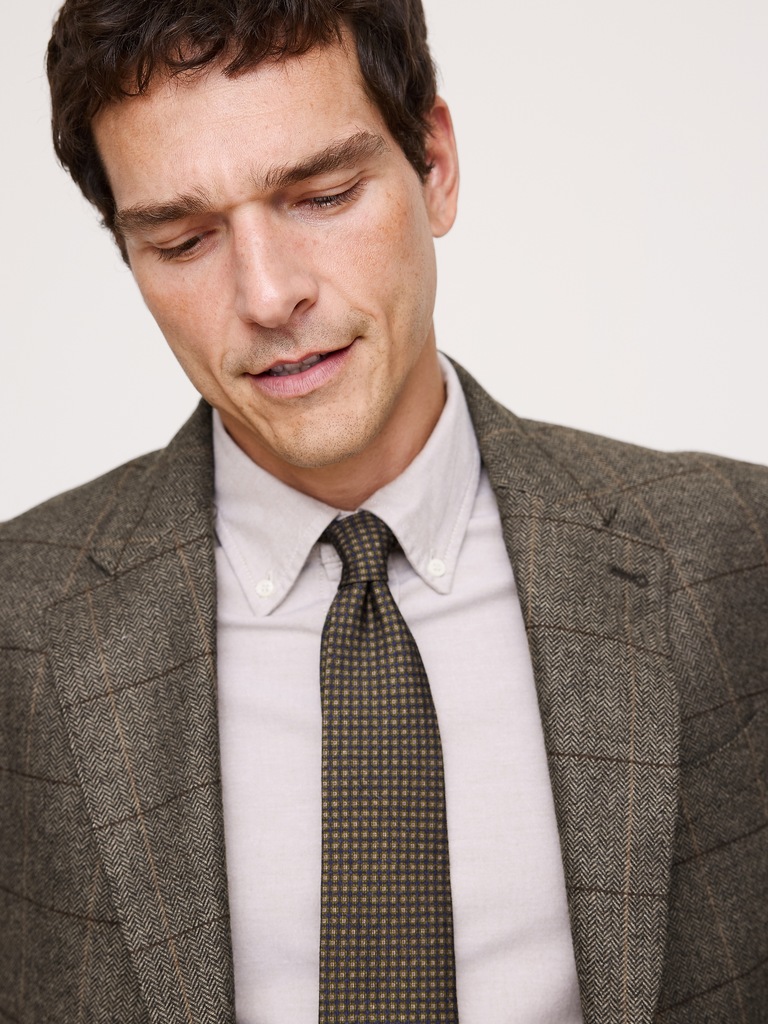 Italian Windowpane Suit Jacket