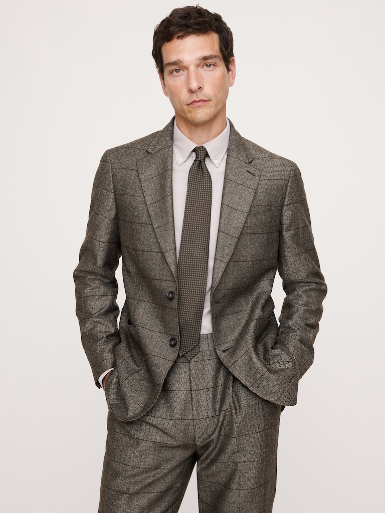 Italian Windowpane Suit Jacket