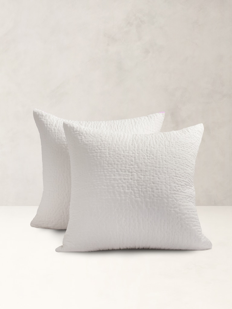 Hand-Stitched Abstract Silk Sham