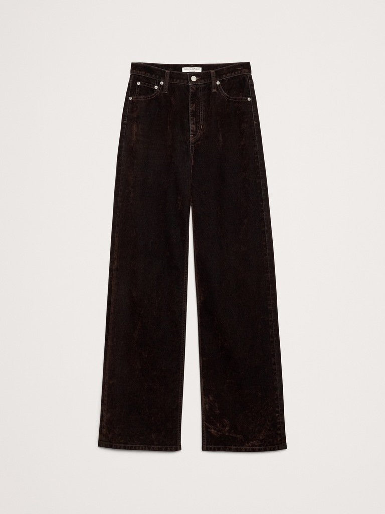 The Icon Classic Wide-Leg Flocked Jean