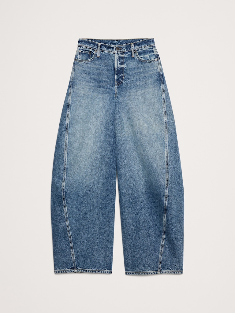 High-Rise Loose Twisted Barrel Jean