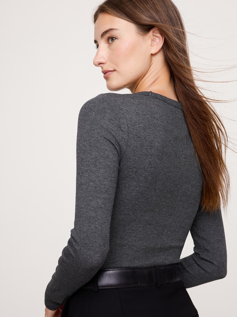 Ribbed Crew-Neck T-Shirt