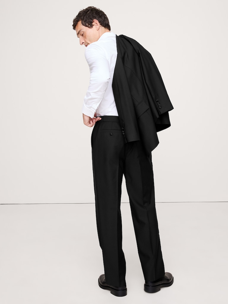 Straight Italian Barathea Tuxedo Pant