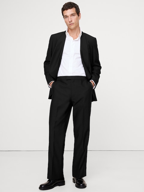 white christmas dresses Black Tweed Men’s 3-Piece Suit – Peak Lapel Blazer, Vest & Pants Black / 34R main image 0