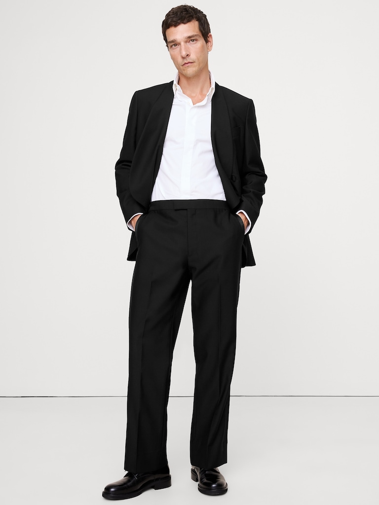 Straight Italian Barathea Tuxedo Pant