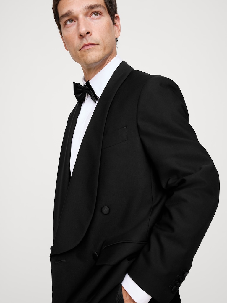 Relaxed Italian Barathea Tuxedo Jacket