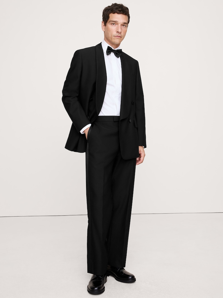 Relaxed Italian Barathea Tuxedo Jacket