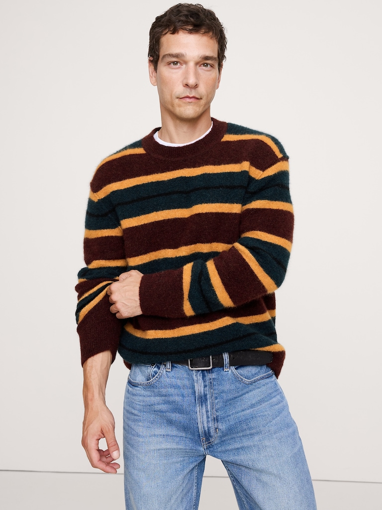 Italian Alpaca-Wool Blend Stripe Sweater