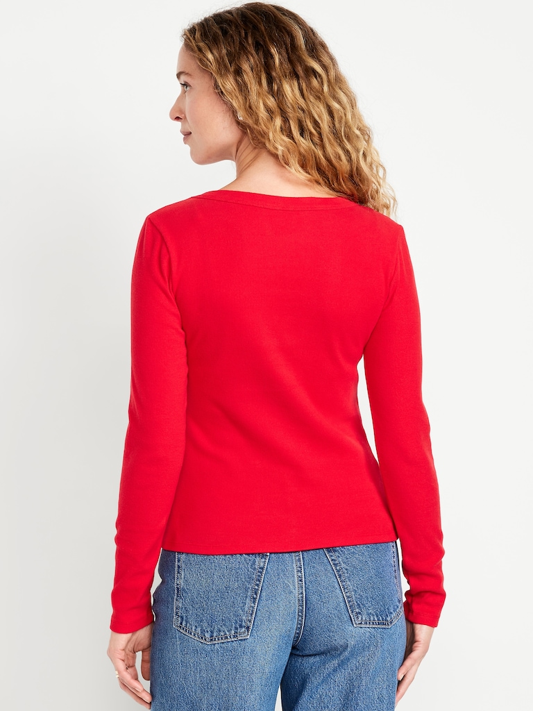 Cozy Snug Long-Sleeve V-Neck T-Shirt