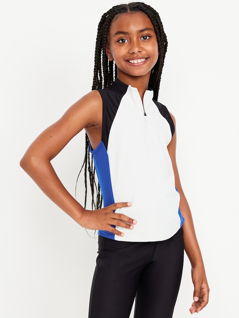 PowerSoft Fitted Sleeveless Zip Top for Girls