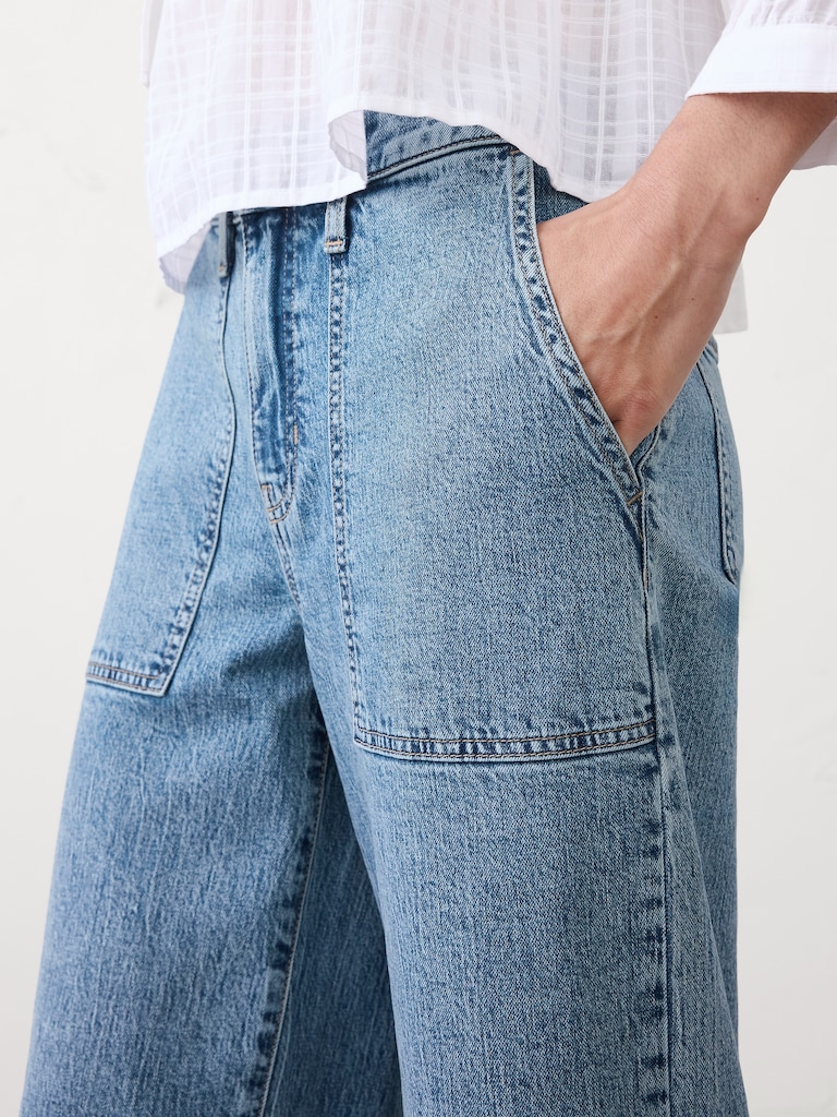 Wide-Leg High-Rise Utility Jean