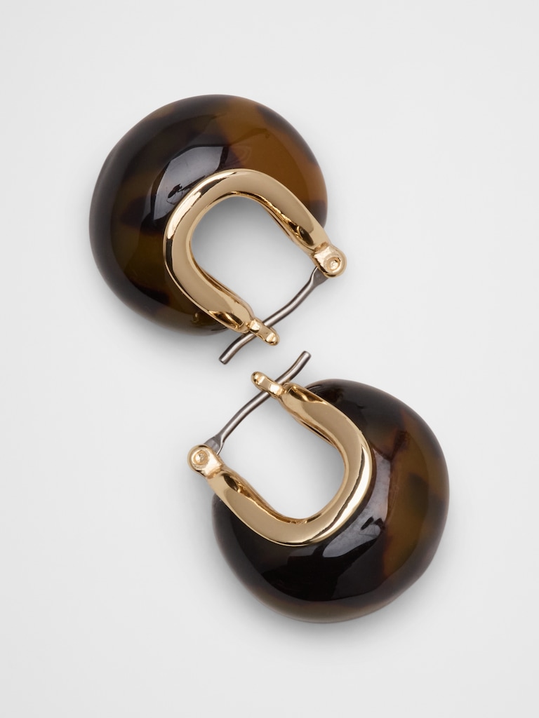 Resin Chunky Mini Huggie Earrings