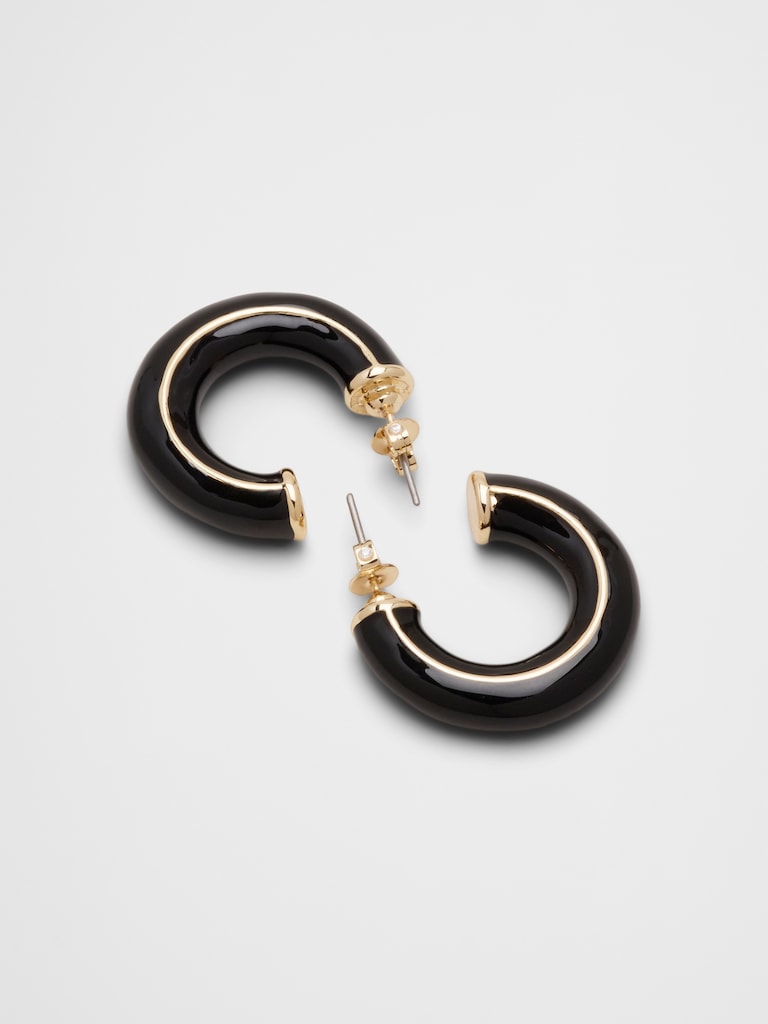 Resin Metal Mix Hoop Earrings