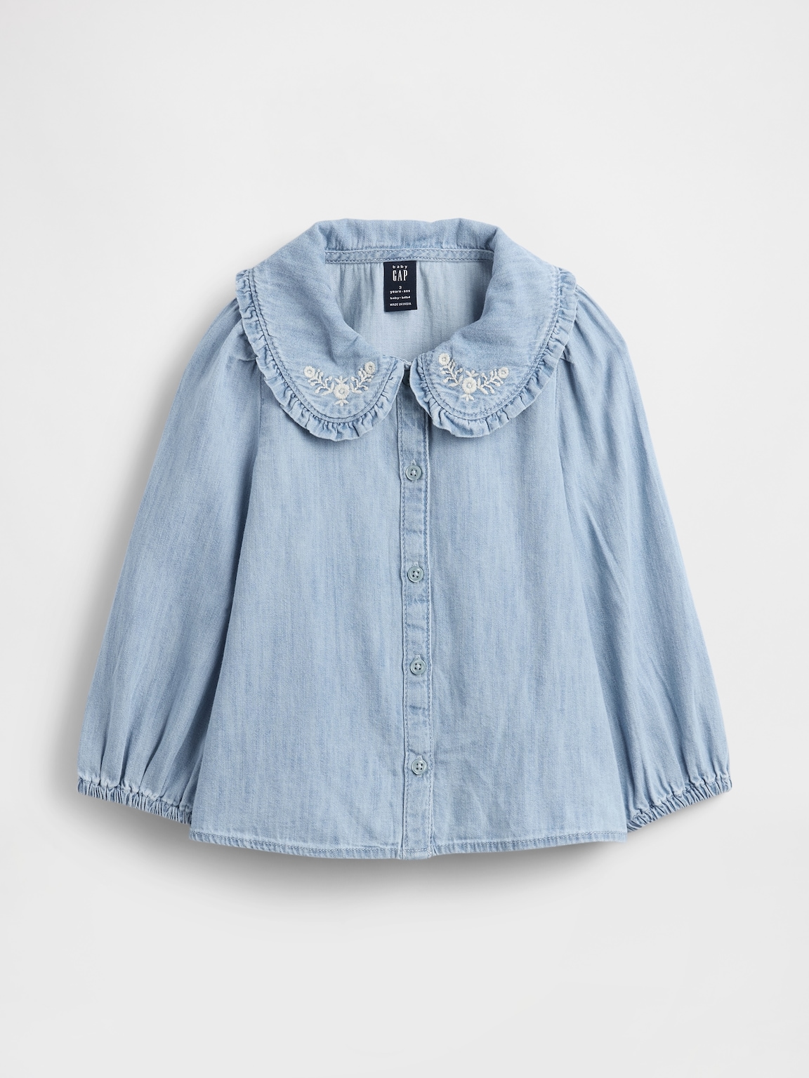 Baby & Toddler Denim Ruffle Collar Shirt