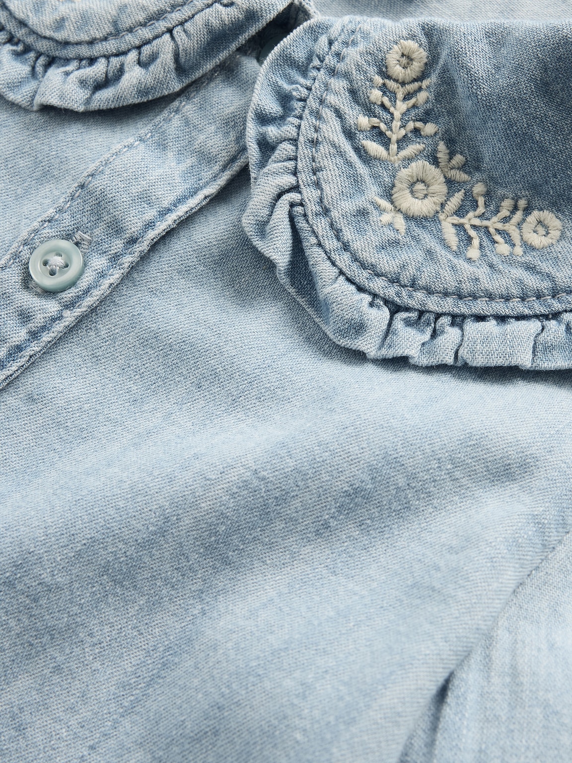 Baby & Toddler Denim Ruffle Collar Shirt