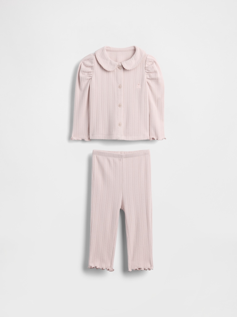 Baby Softspun Pointelle Rib Outfit Set