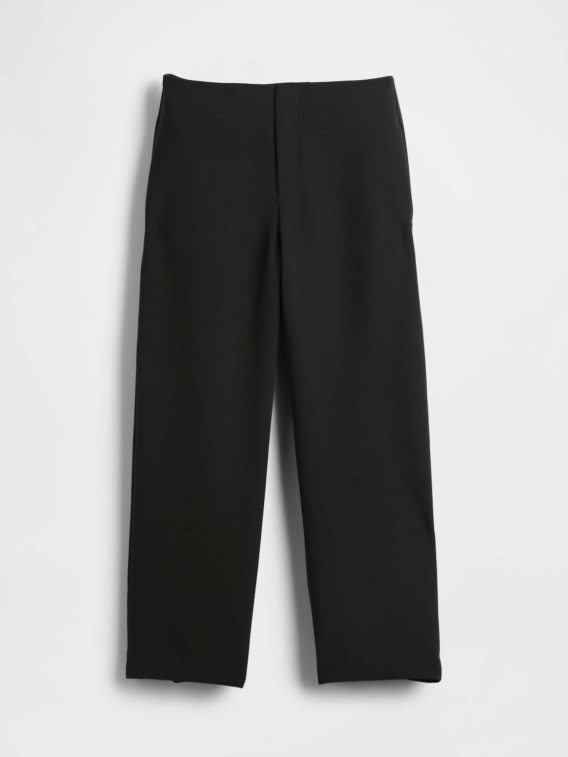 High Rise Twill Straight Ankle Pants