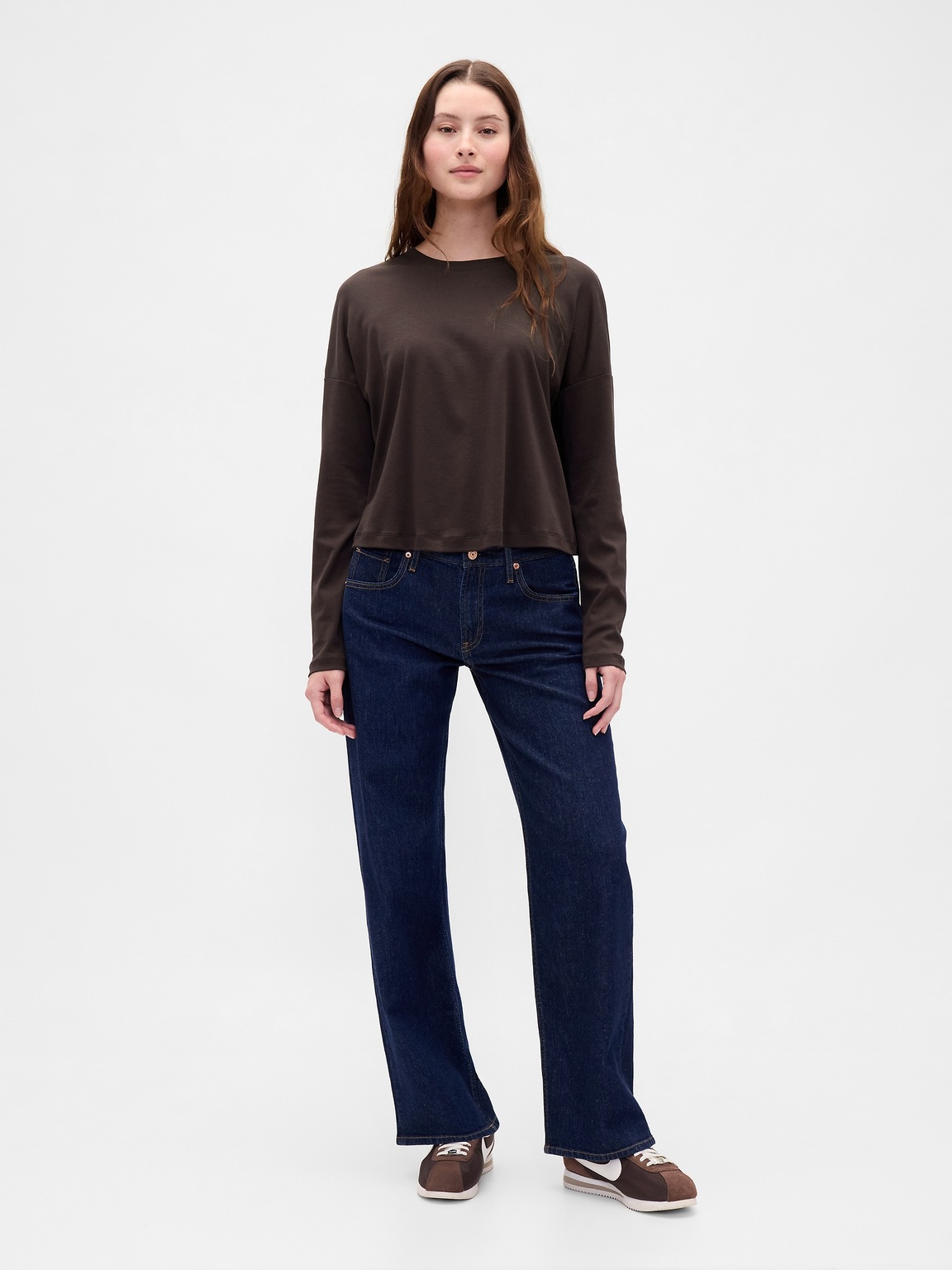 Supima® Cotton Oversized Crop T-Shirt