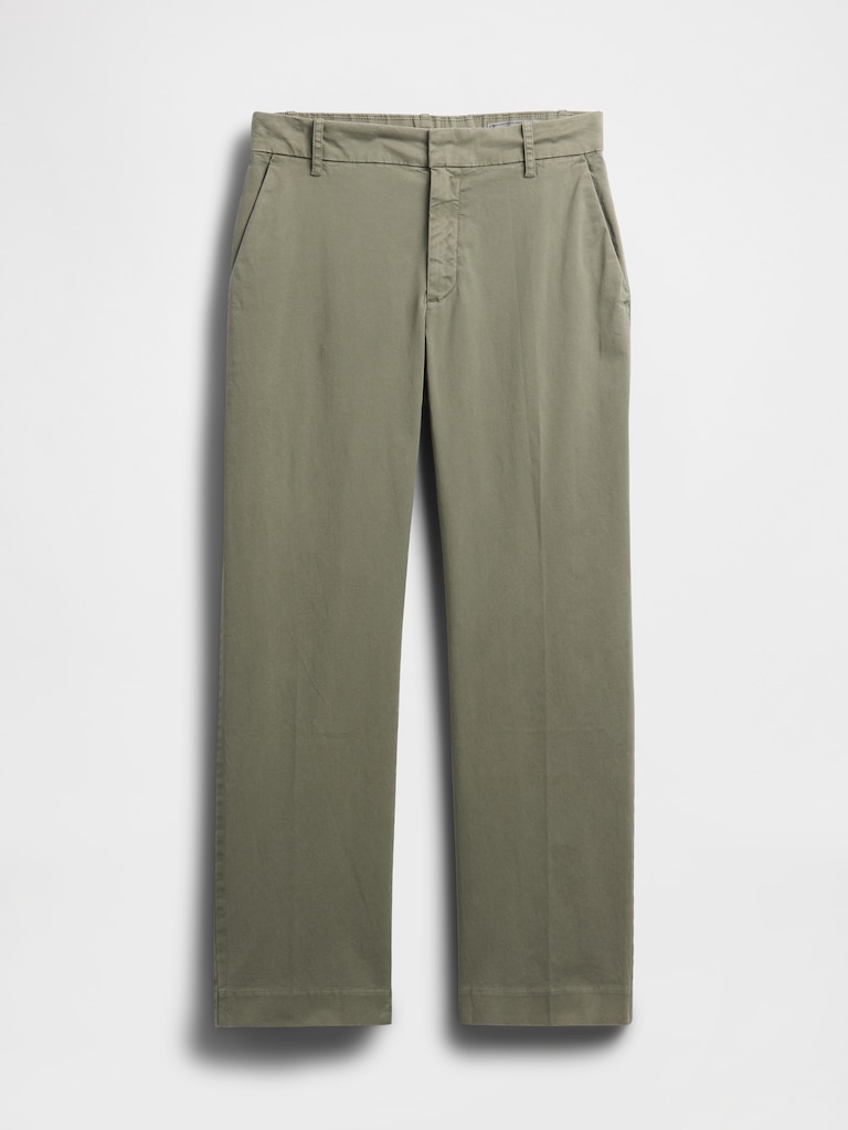Mid Rise Straight Khakis