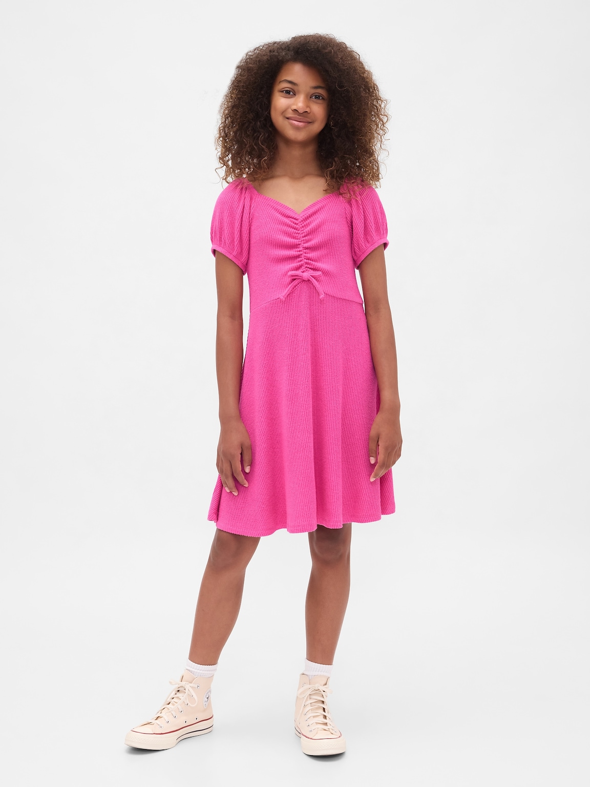Kids Ruched Rib Dress