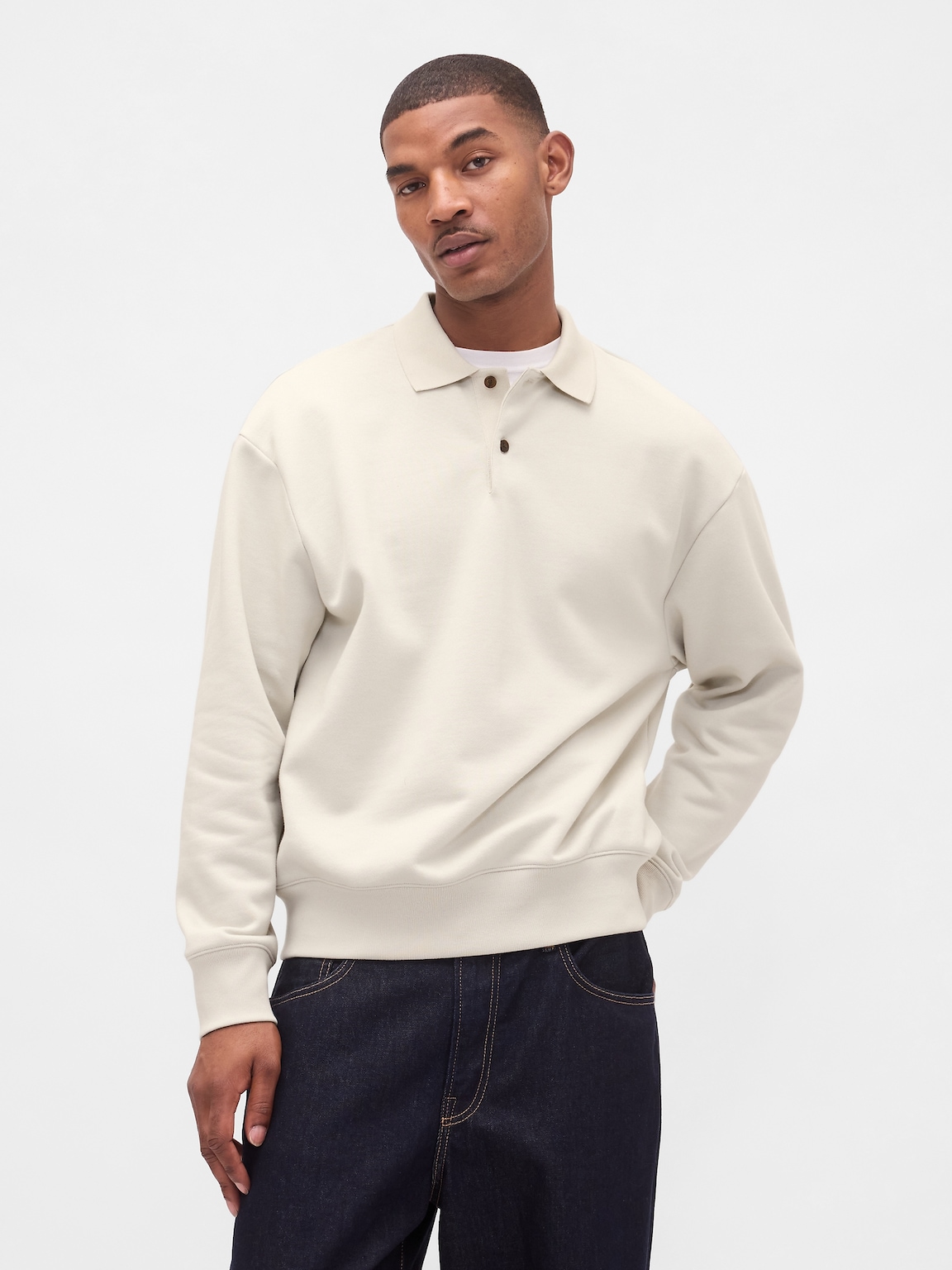 Heavyweight Oversized Polo Sweatshirt