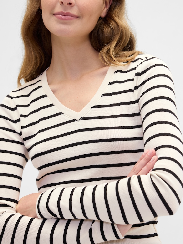 Stripe V-Neck T-Shirt