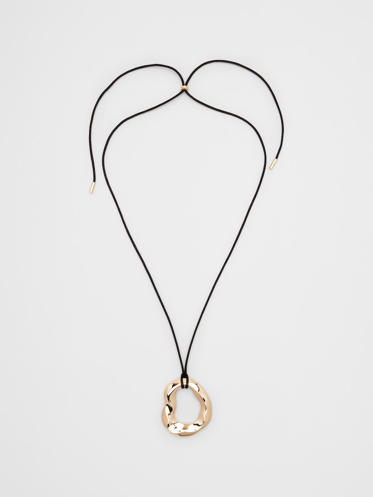 Corded Organic Pendant Necklace