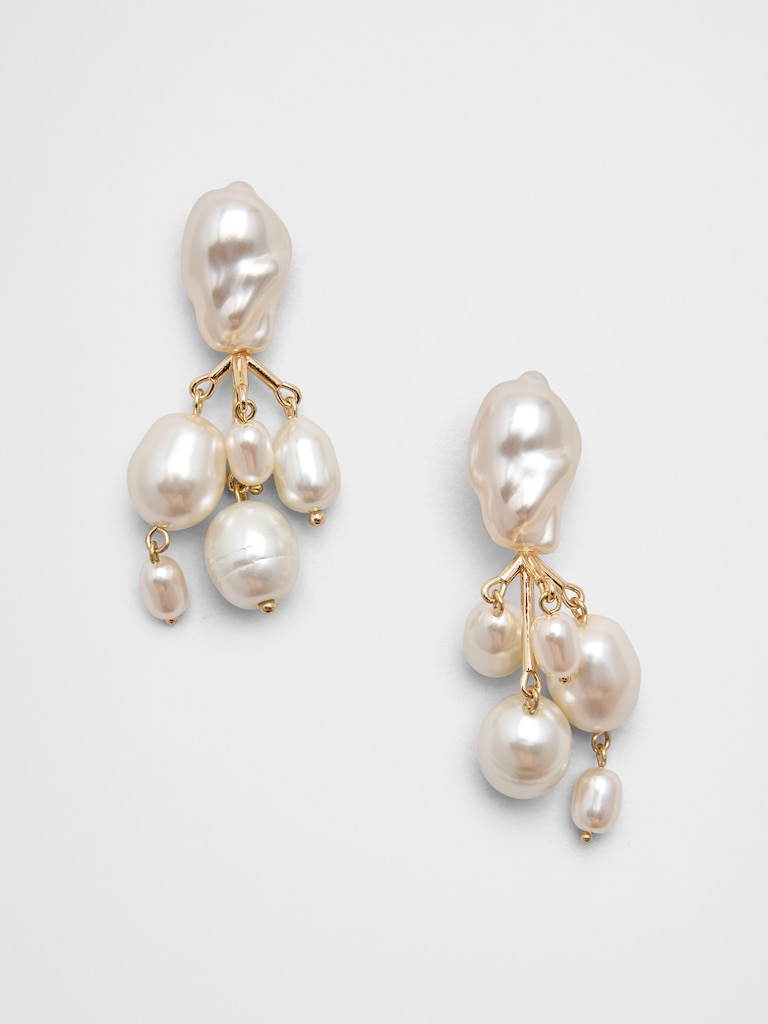 Statement Multi Pearl Drop Earrings