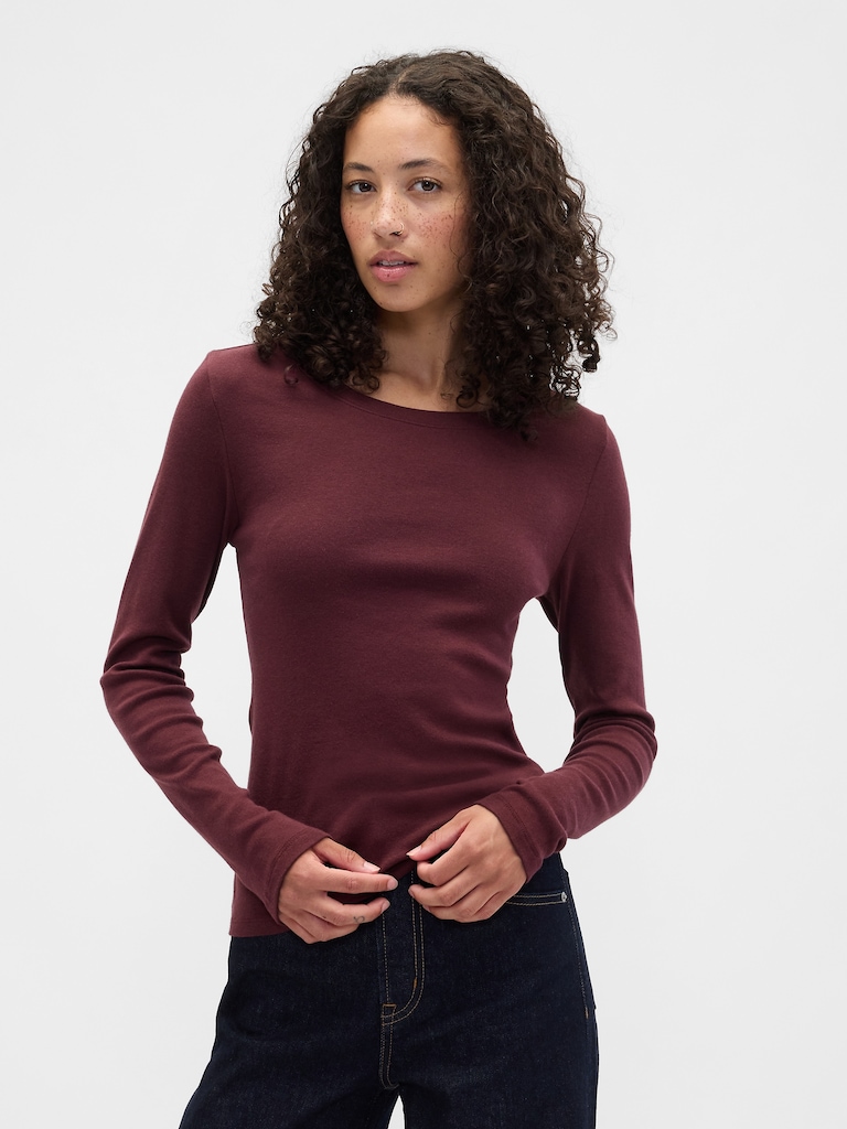Modern Ribbed Crewneck T-Shirt