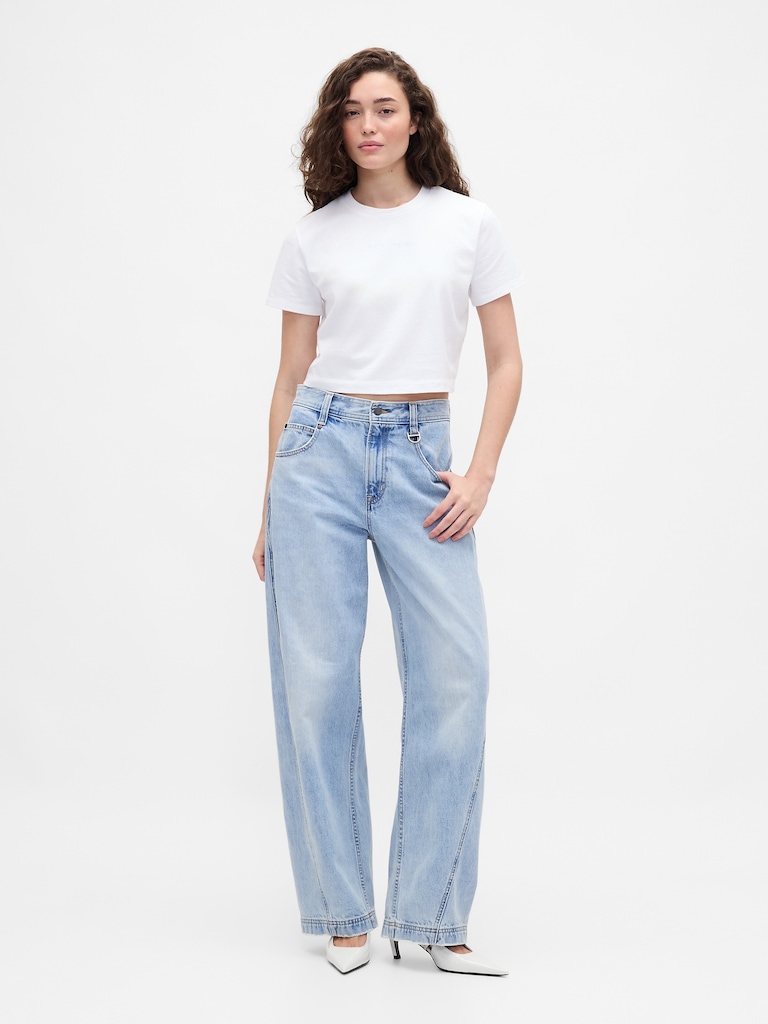 Gap × BÉIS Organic Cotton VintageSoft Crop Graphic T-Shirt