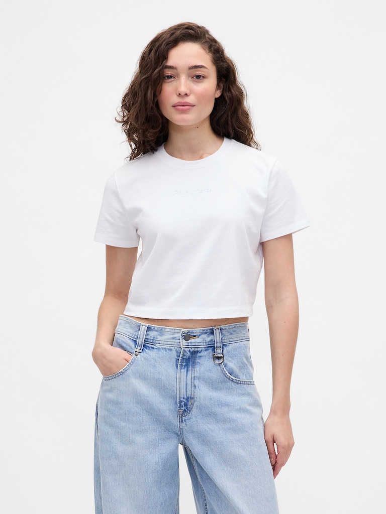 Gap × BÉIS Organic Cotton VintageSoft Crop Graphic T-Shirt