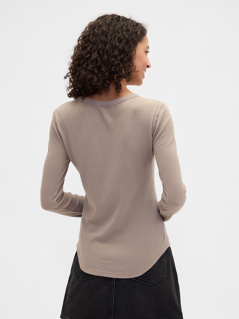 Waffle-Knit Crewneck T-Shirt