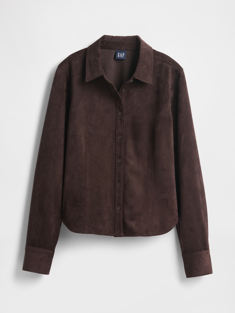 Vegan Suede Fitted Shirt