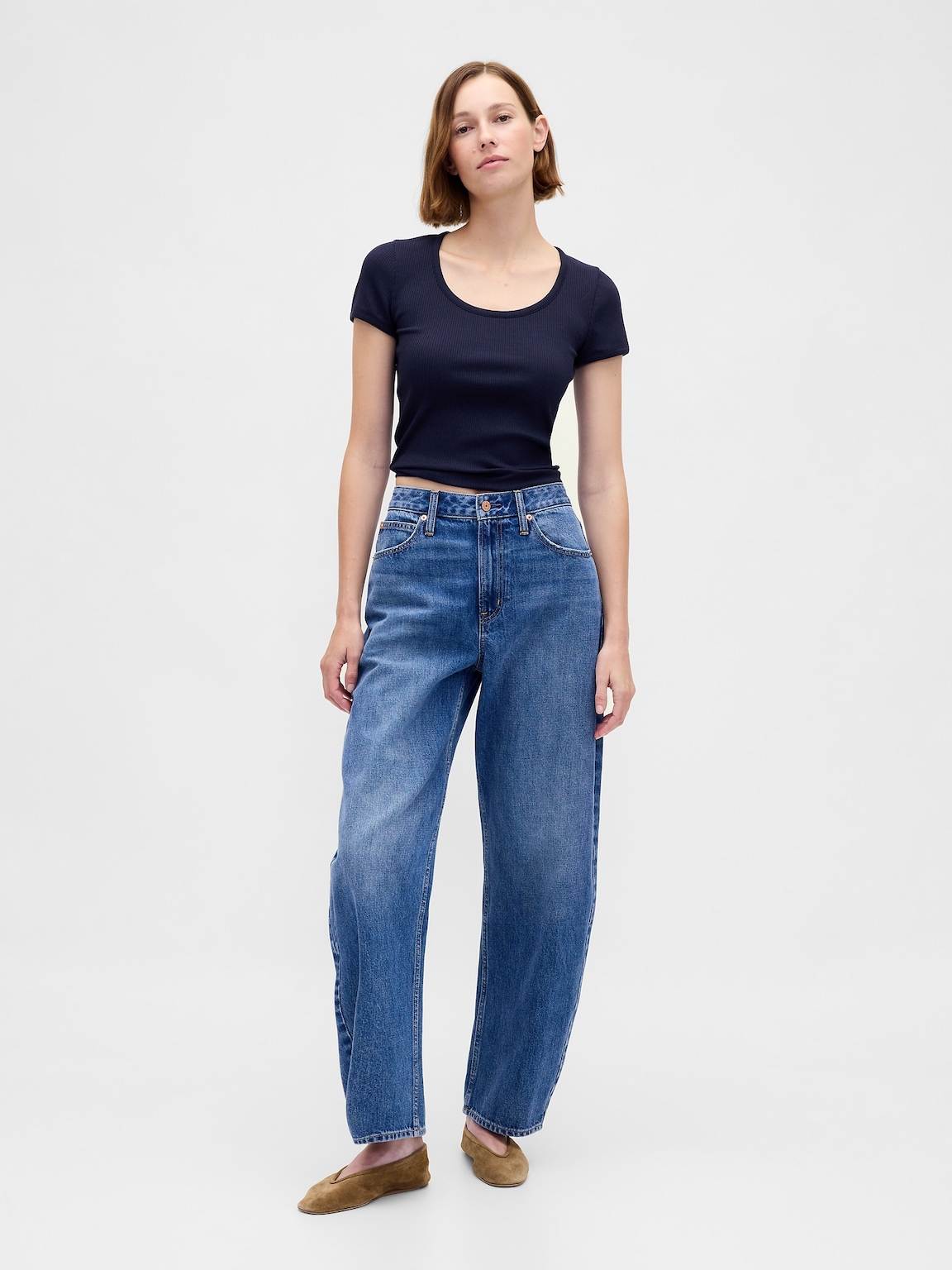 Modern Rib Scoop Crop T-Shirt