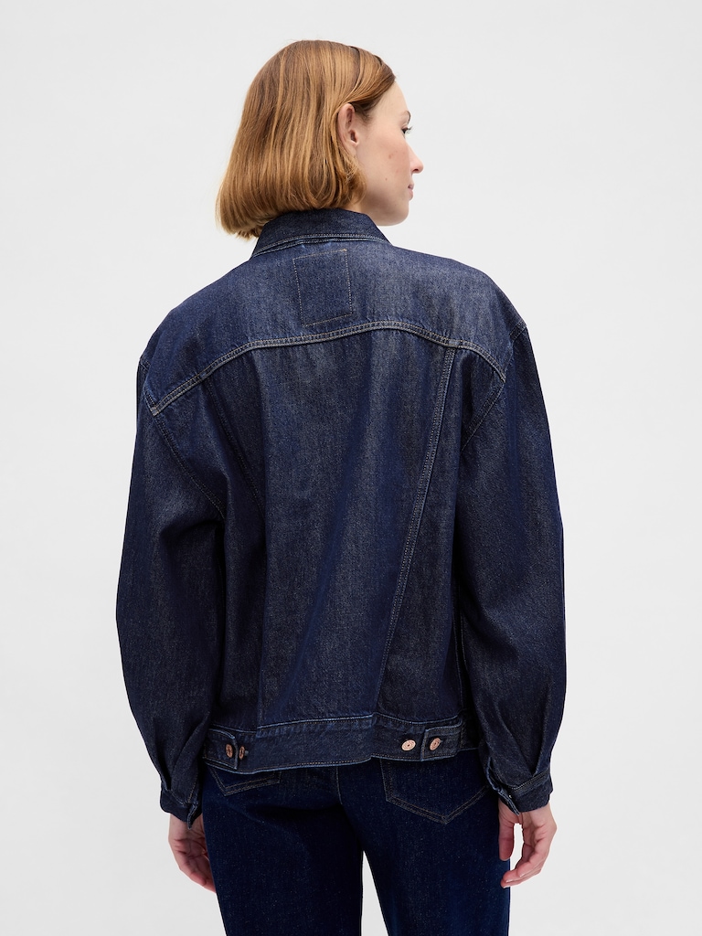 UltraSoft Oversized Balloon-Sleeve Icon Denim Jacket