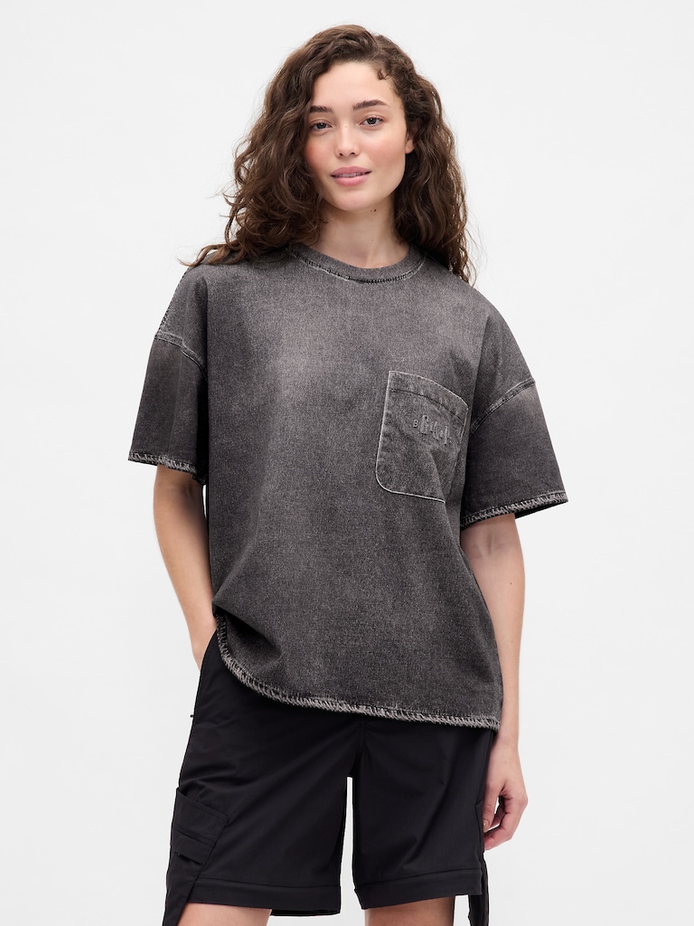 Gap × BÉIS Adult Knit Denim Pocket T-Shirt