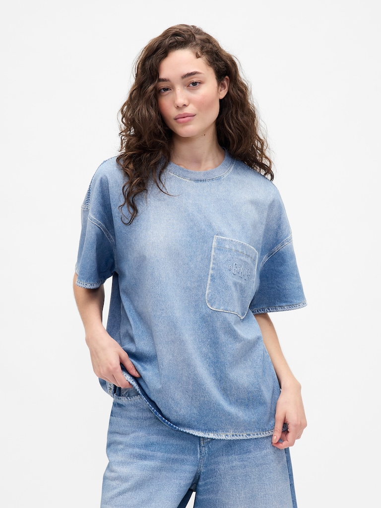 Gap × BÉIS Adult Knit Denim Pocket T-Shirt