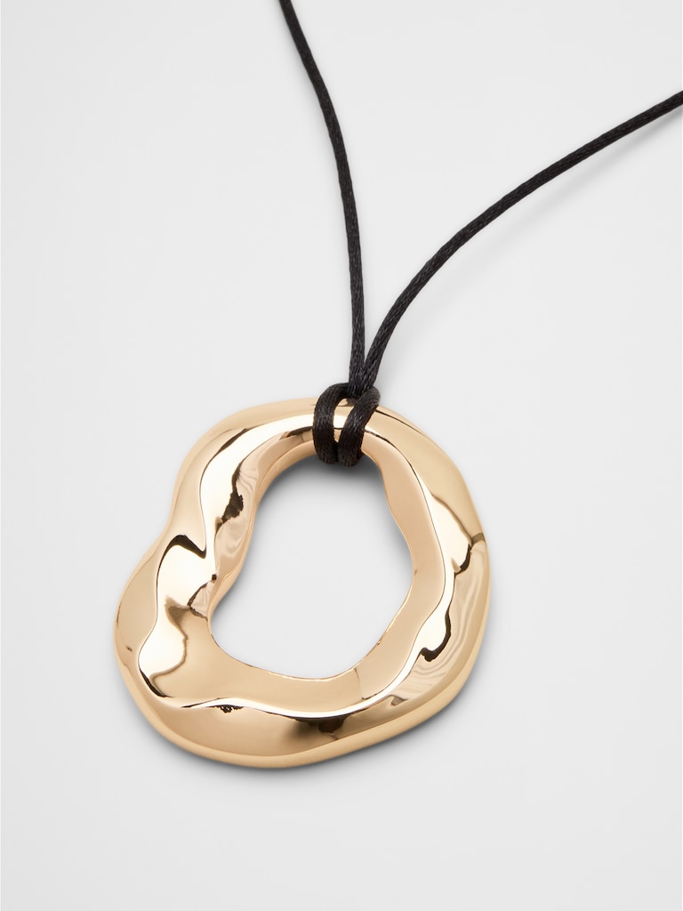 Corded Organic Pendant Necklace