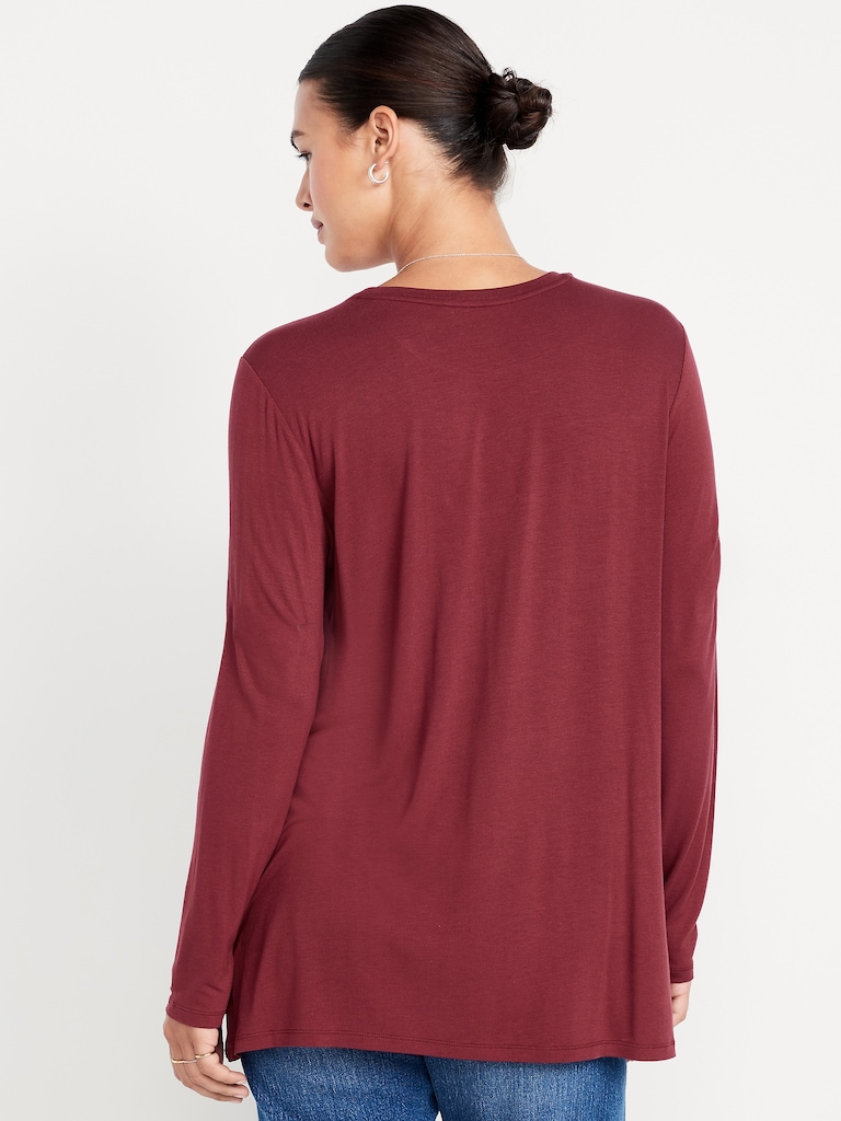 Luxe Long-Sleeve Crew-Neck Tunic