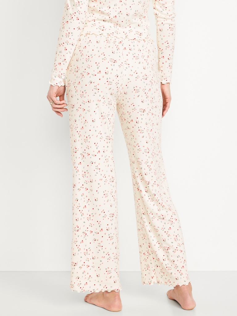 High-Waisted Cozy Rib Pajama Pants