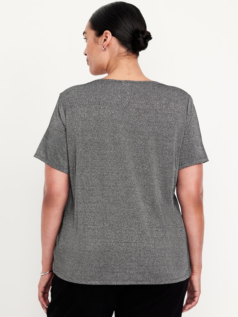 Luxe Crew-Neck Shine T-Shirt