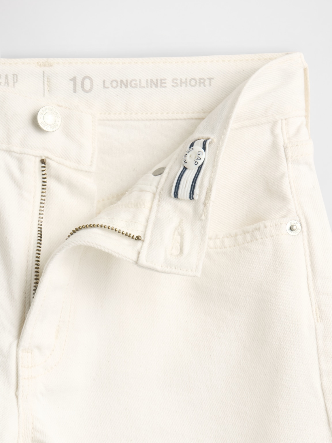 Kids Mid Rise Longline Denim Shorts